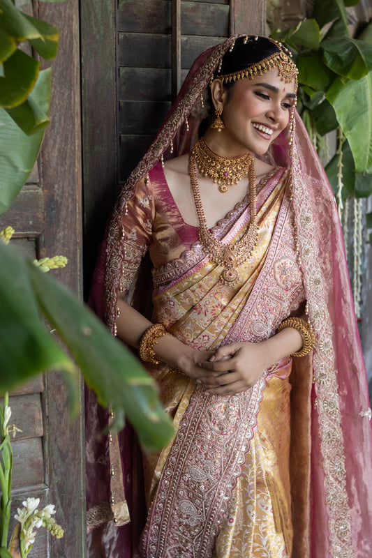 LUXE KANJIVARAM SAREE WITH TRADITIONAL EMBELISHMENT