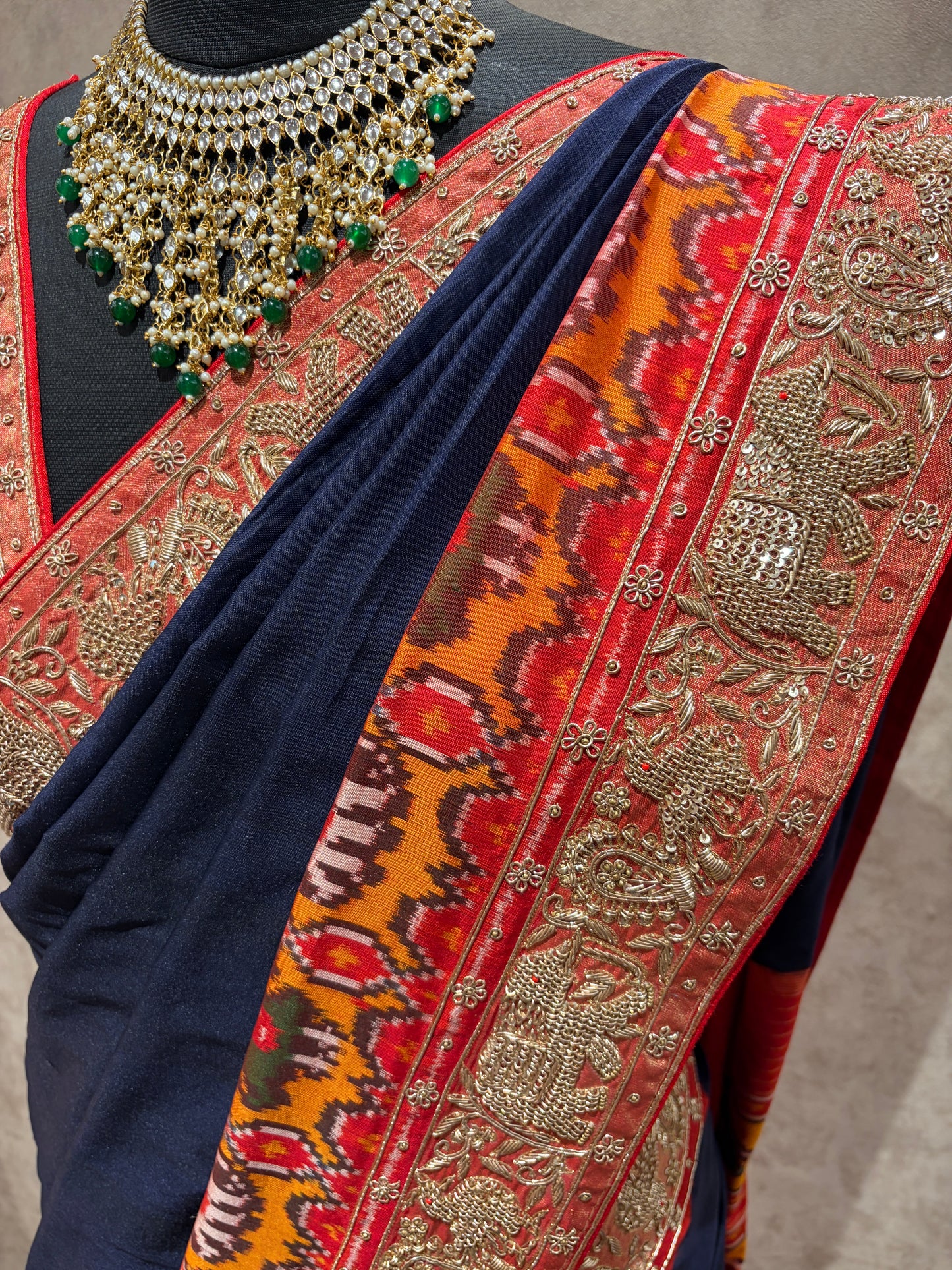 NEELPRABHA IKKAT SAREE