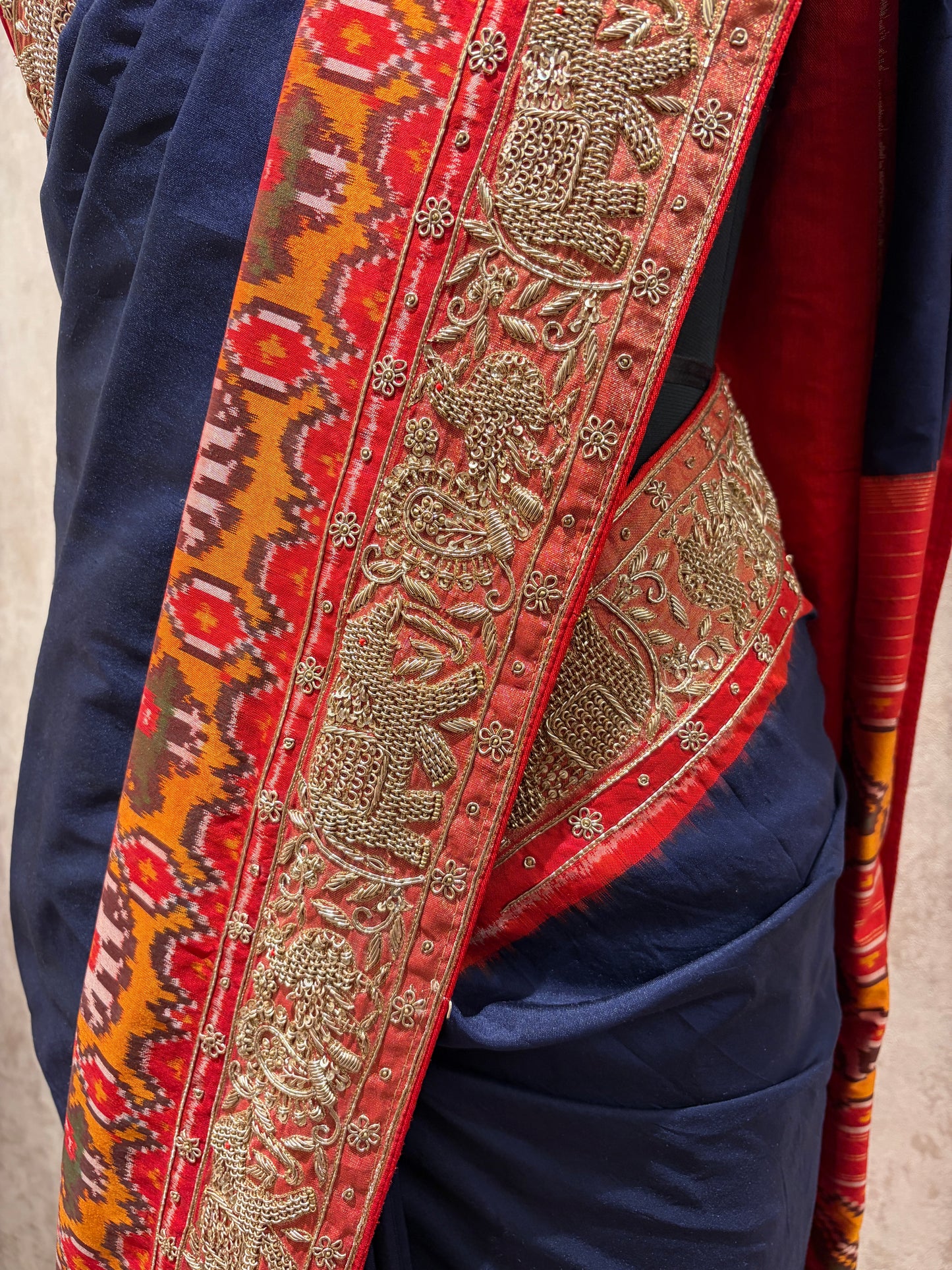 NEELPRABHA IKKAT SAREE