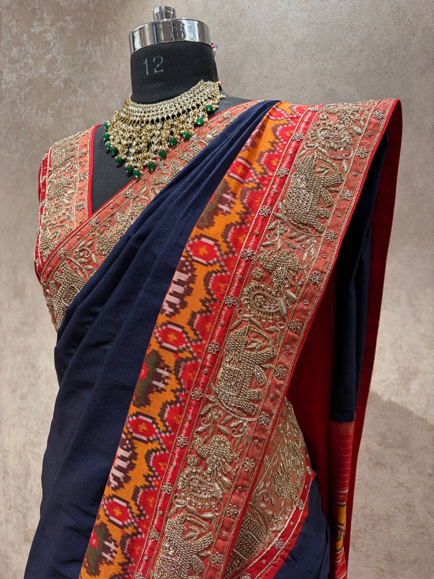 NEELPRABHA IKKAT SAREE