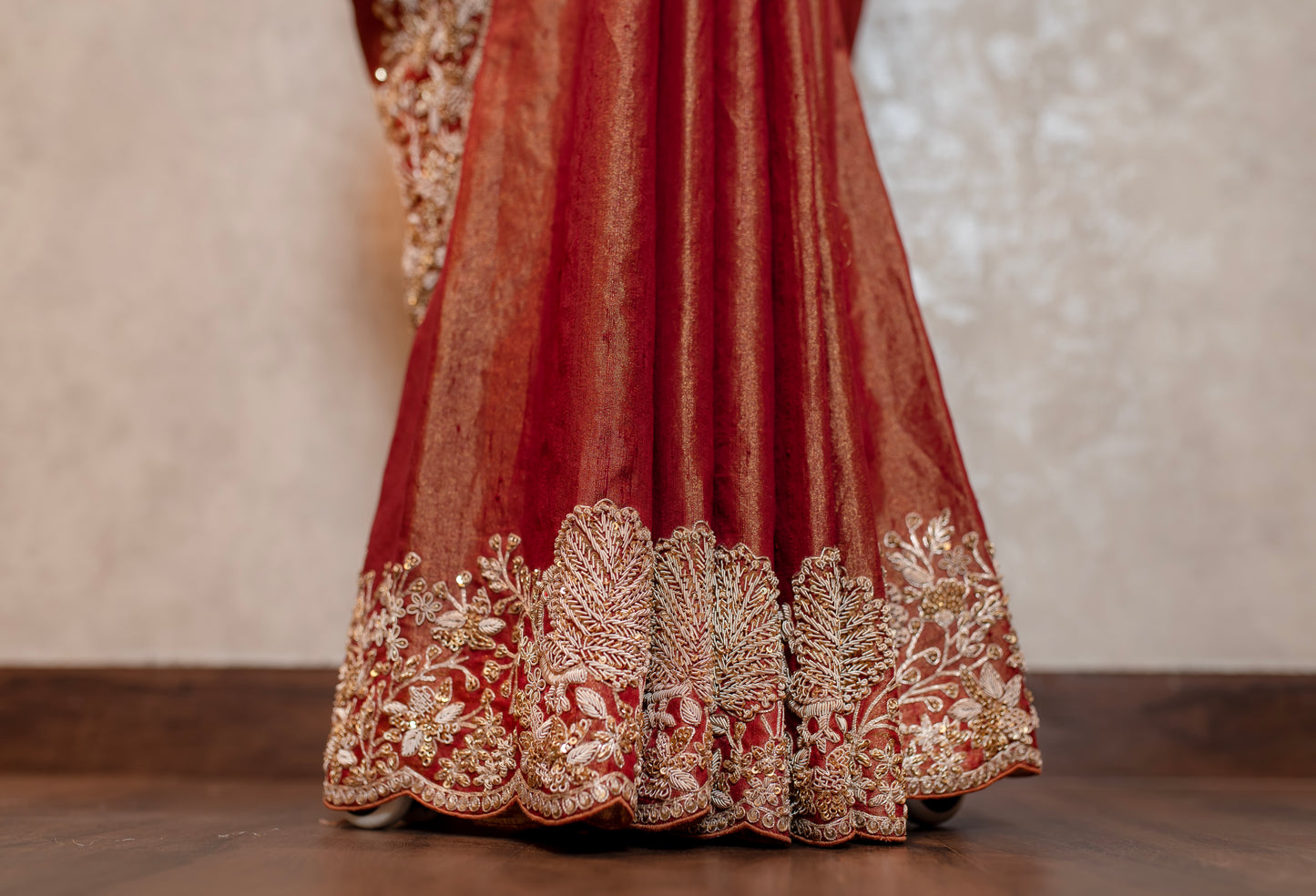 EMBROIDERED TISSUE RAW SILK SAREE 8297
