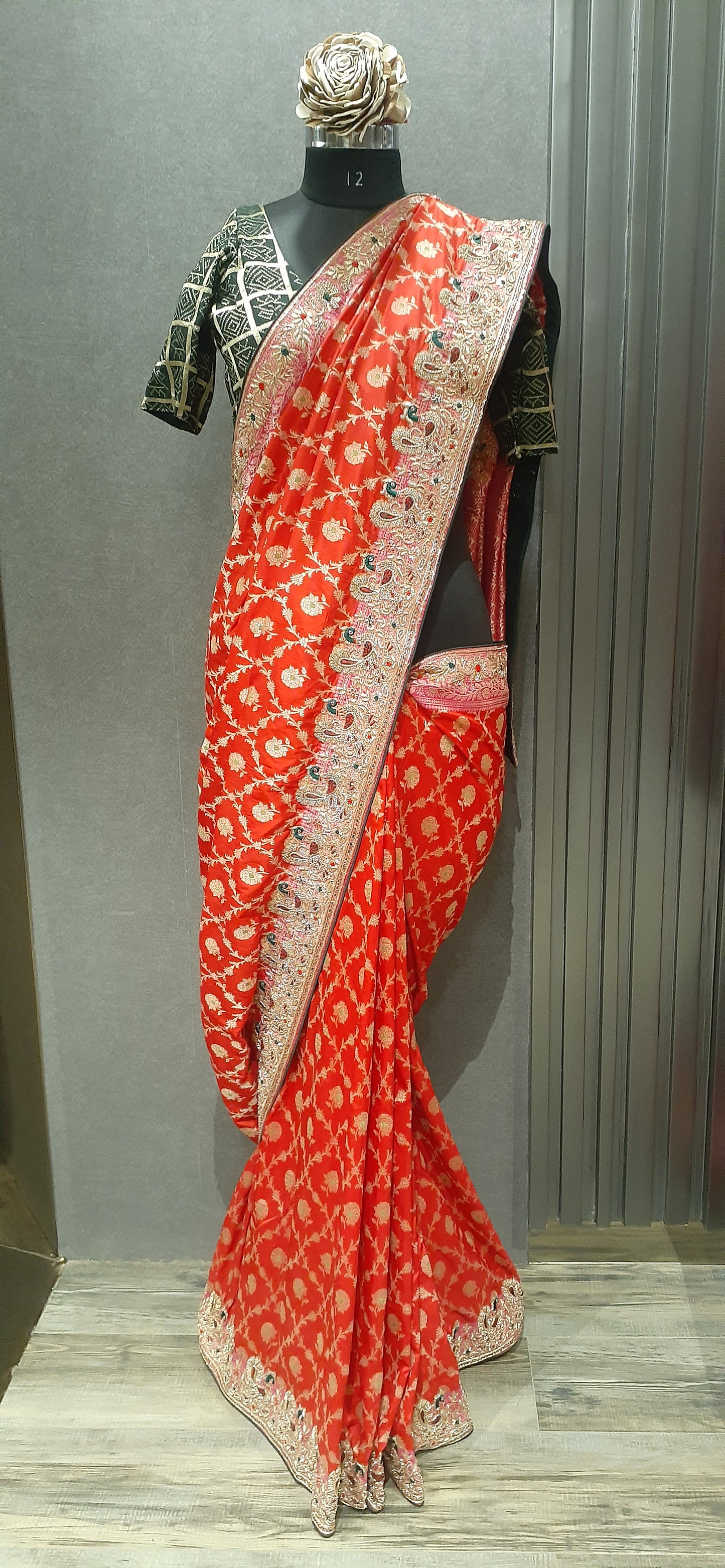 Red Banarsi Bridal Saree SS 591