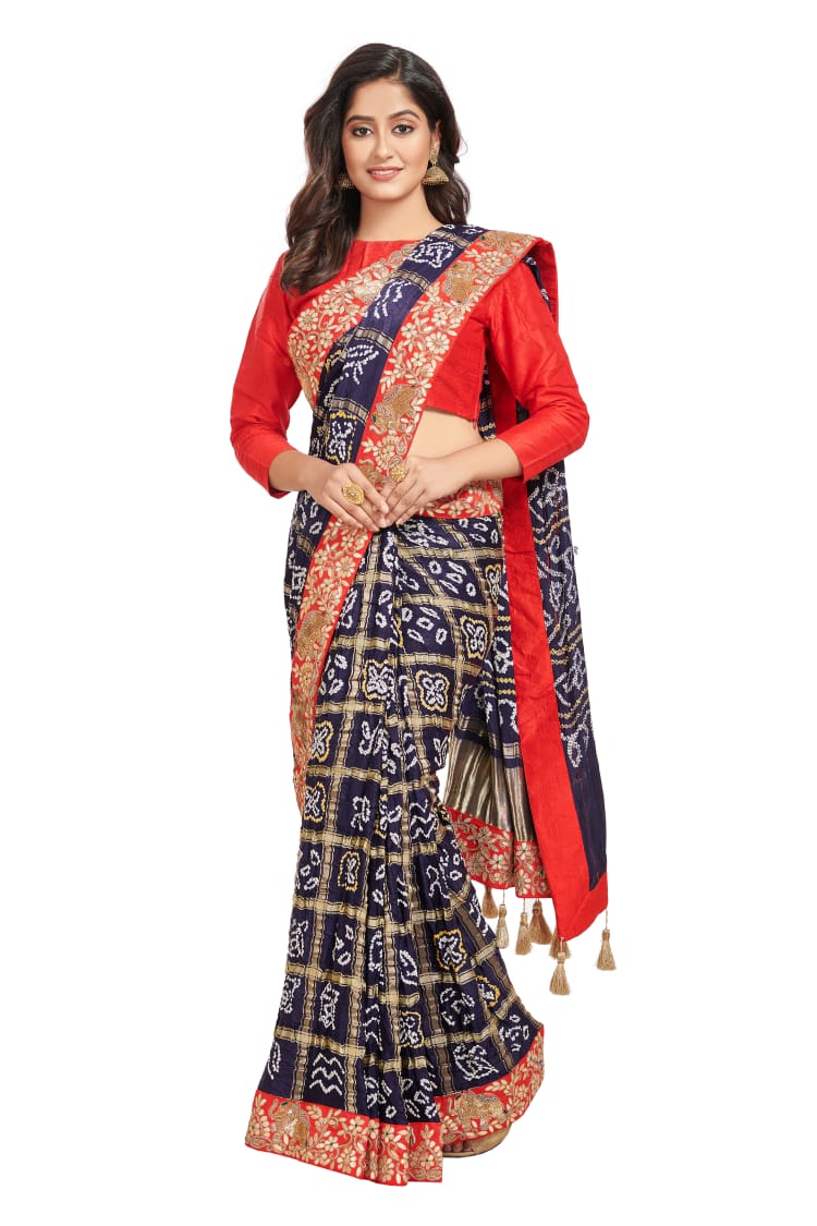 Red gajji gharchola saree (3938)