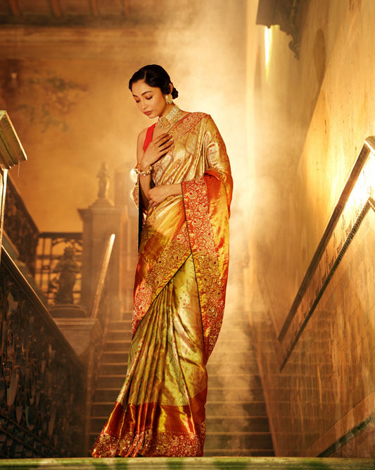 Kanchipuram red n gold SS-732