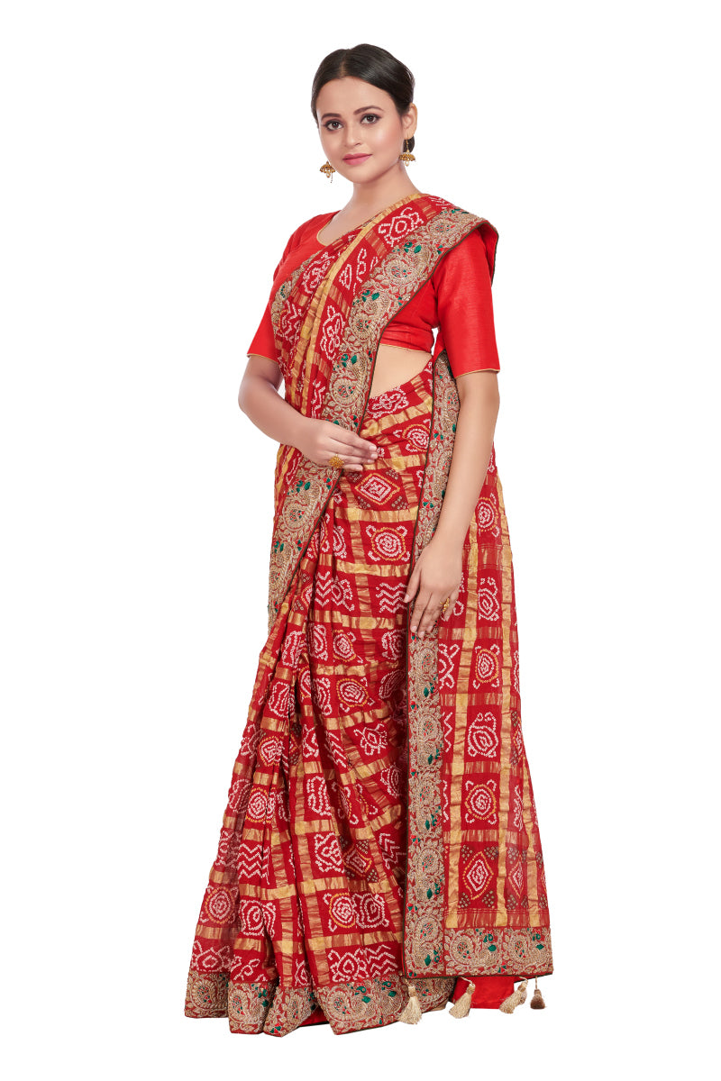 Timeless Red woven Gharchola saree (GH-33)