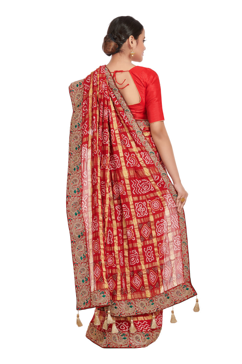 Timeless Red woven Gharchola saree (GH-33)