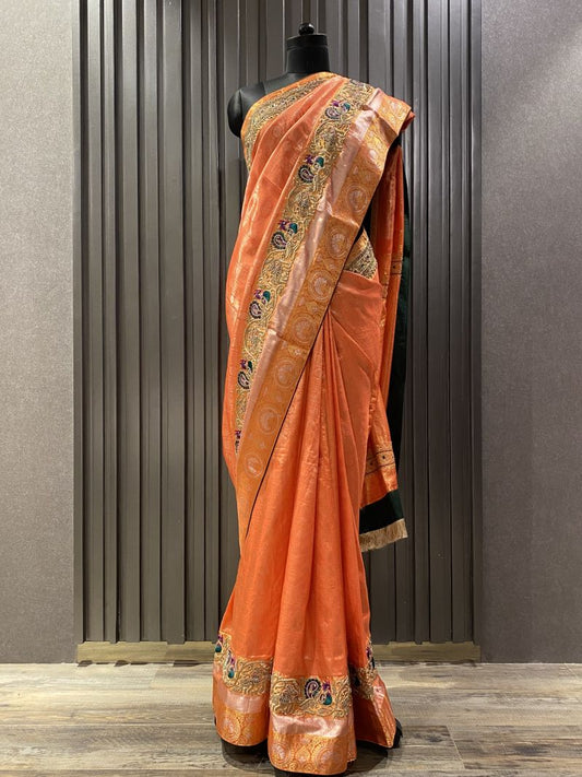 Orange Banarasi Saree (SS 164)