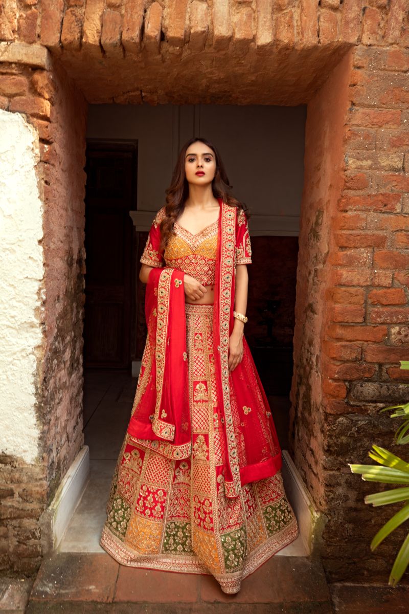 MULTI-COLOURED BRIDAL LEHENGA (LG-11)