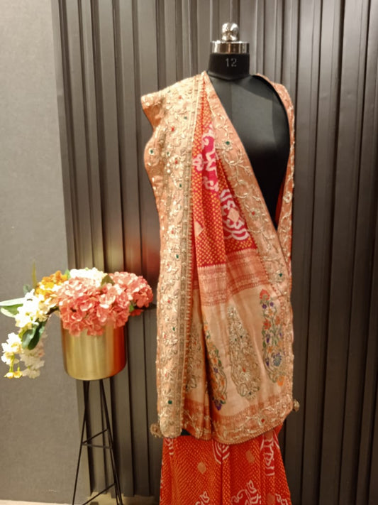 Red Classic bandhani saree GH 154