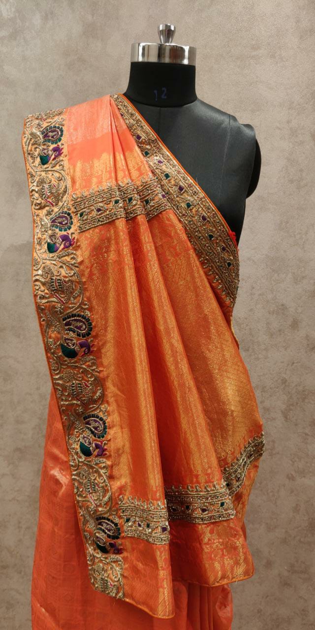 Orange Banarasi Saree (SS 164)